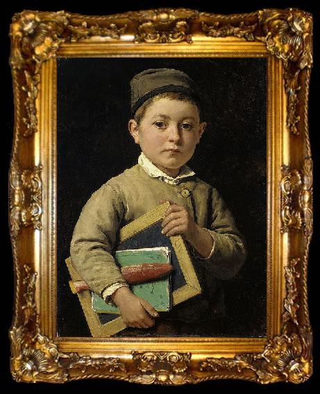 framed  Albert Anker Schoolboy, ta009-2